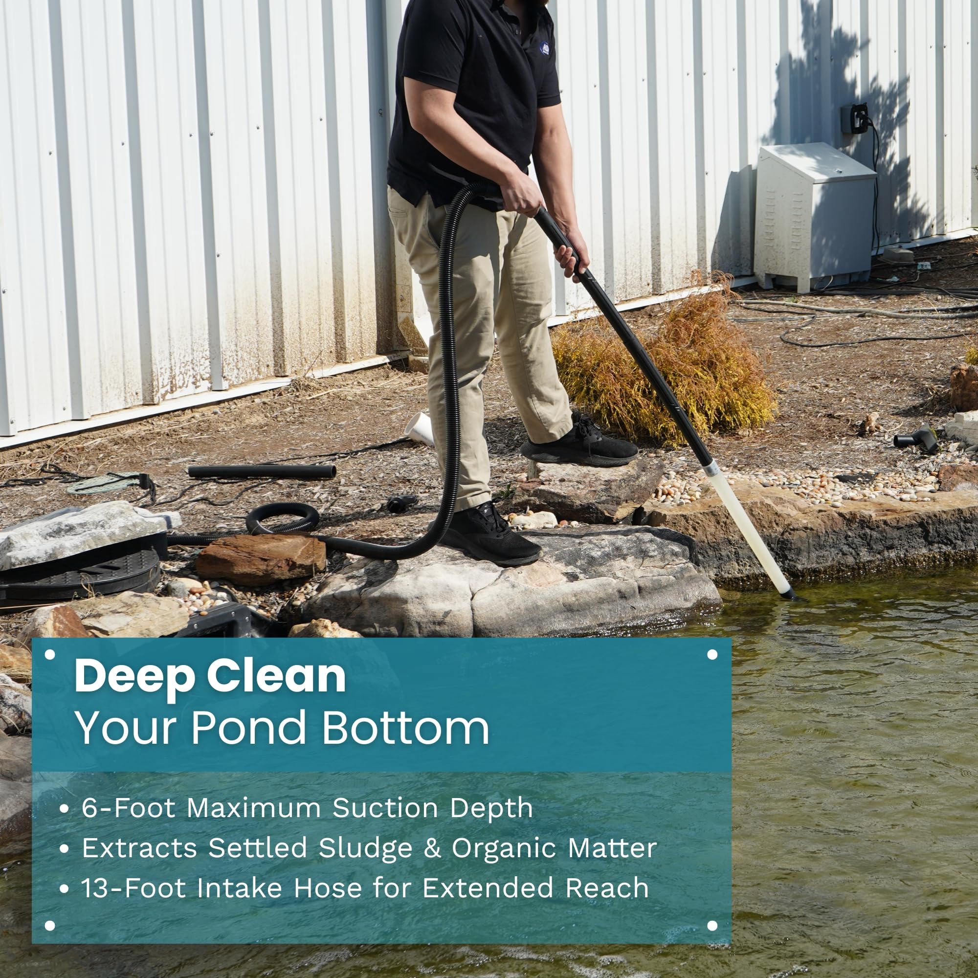 Half Off Ponds CleanSweep vacuum nozzles target corners and edges.