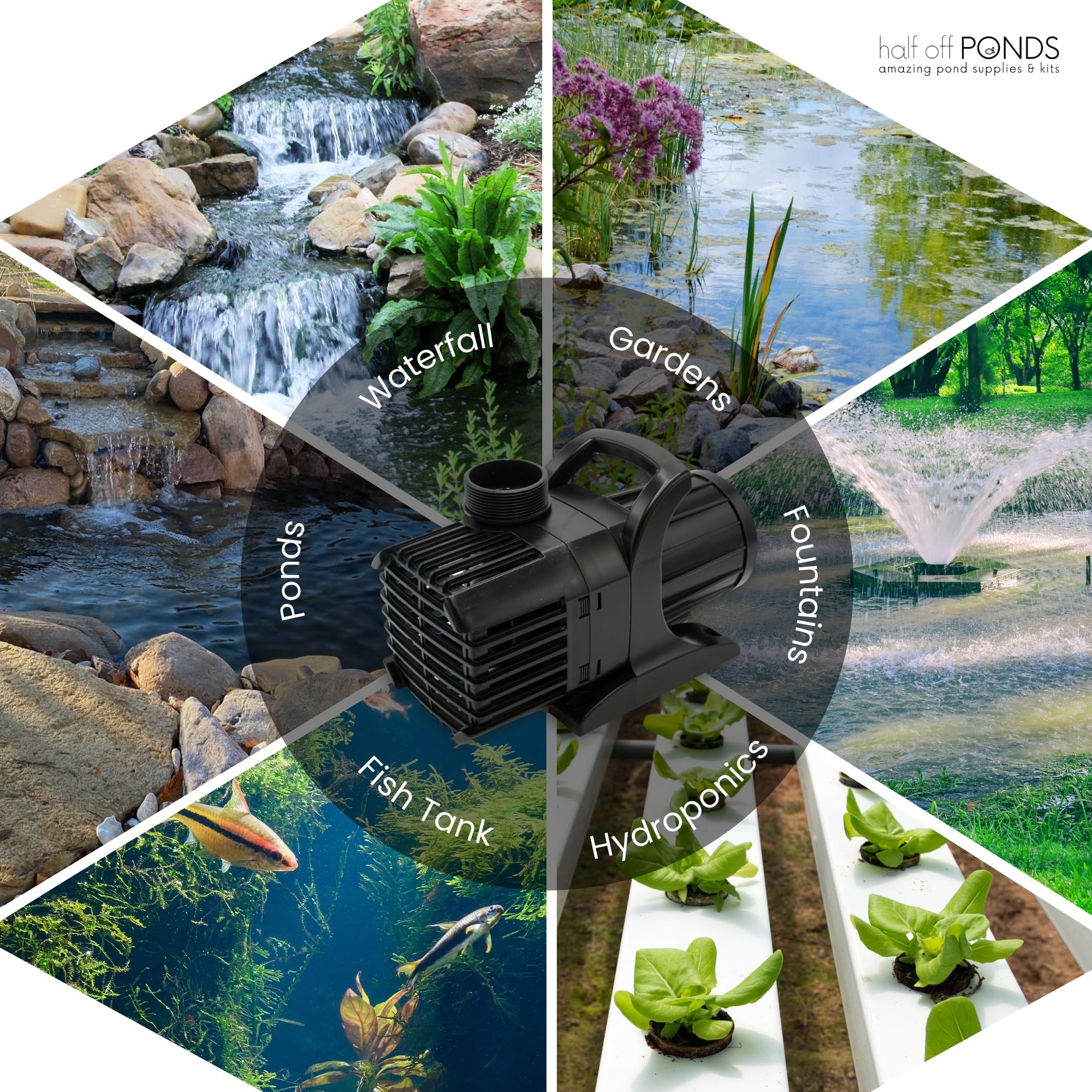 Half Off Ponds removable impeller makes maintenance quick and easy.