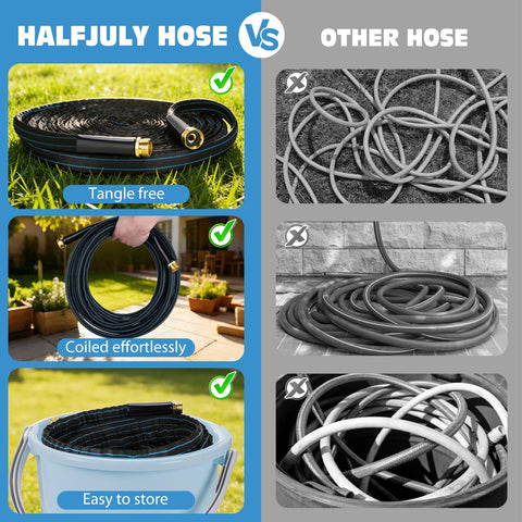 Halfjuly 10-way spray nozzle enables versatile watering patterns for outdoor tasks.