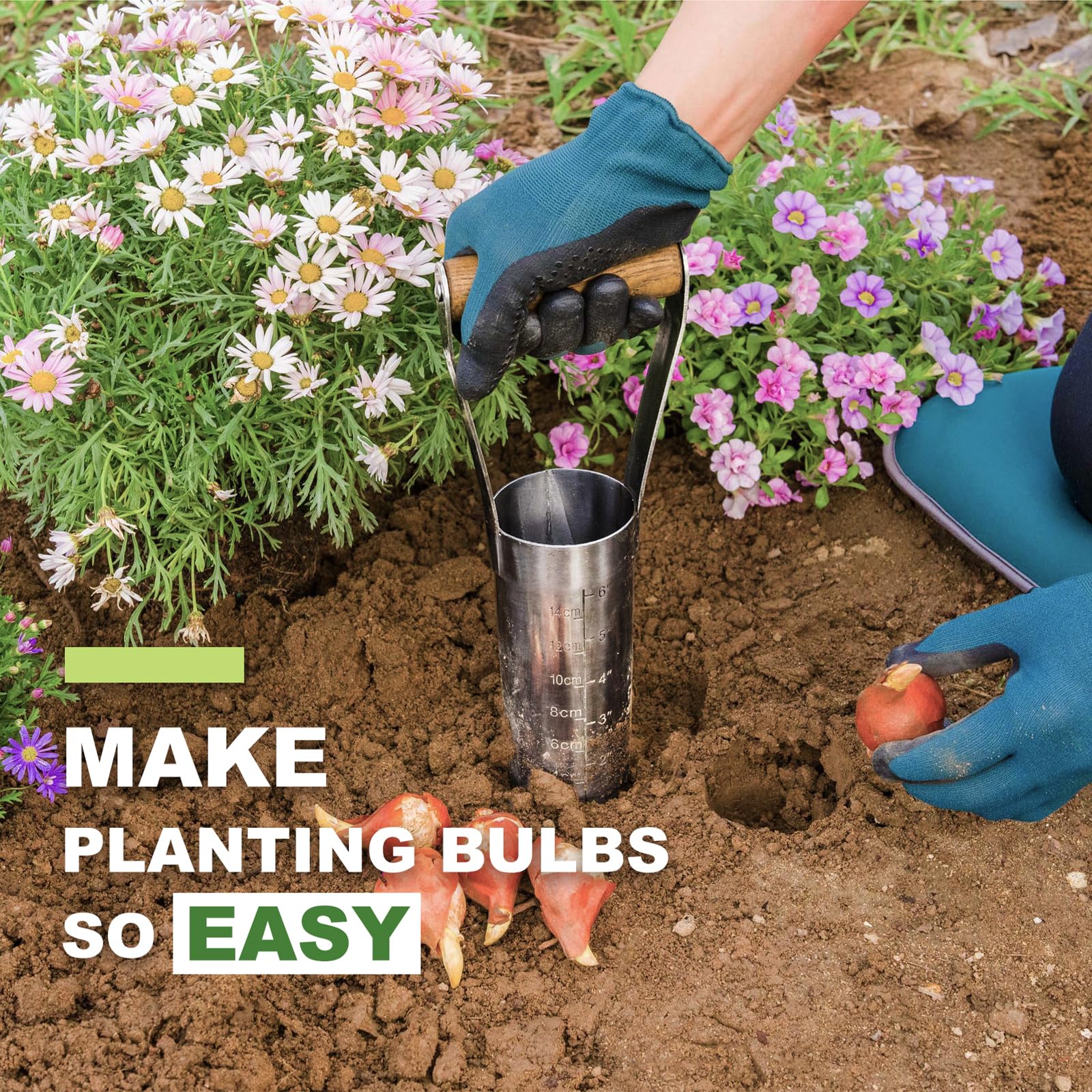 Haliaeetus offers lifetime warranty on its bulb planter for lasting garden use.
