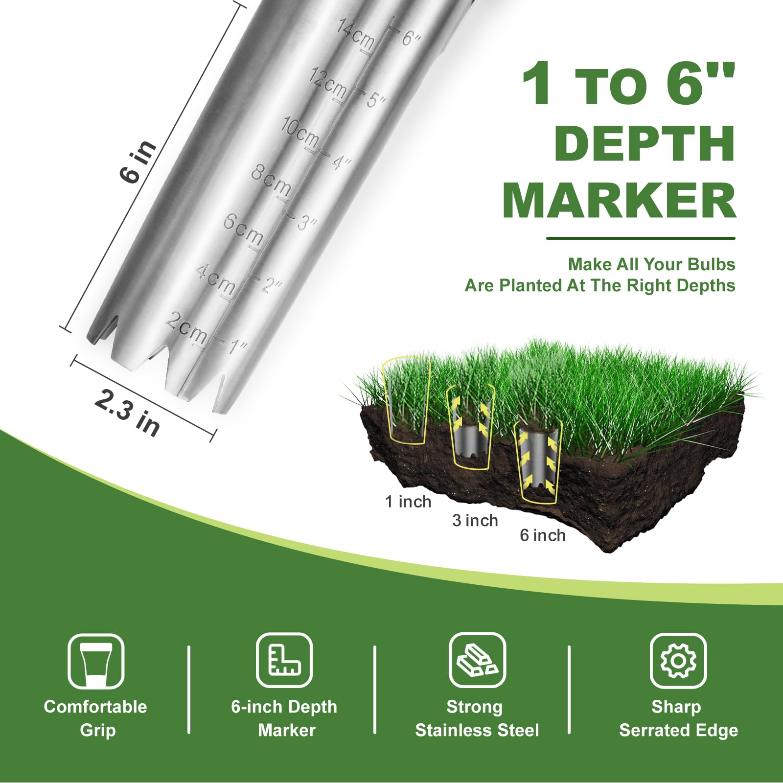 Haliaeetus stainless steel body resists bending in tough soil.