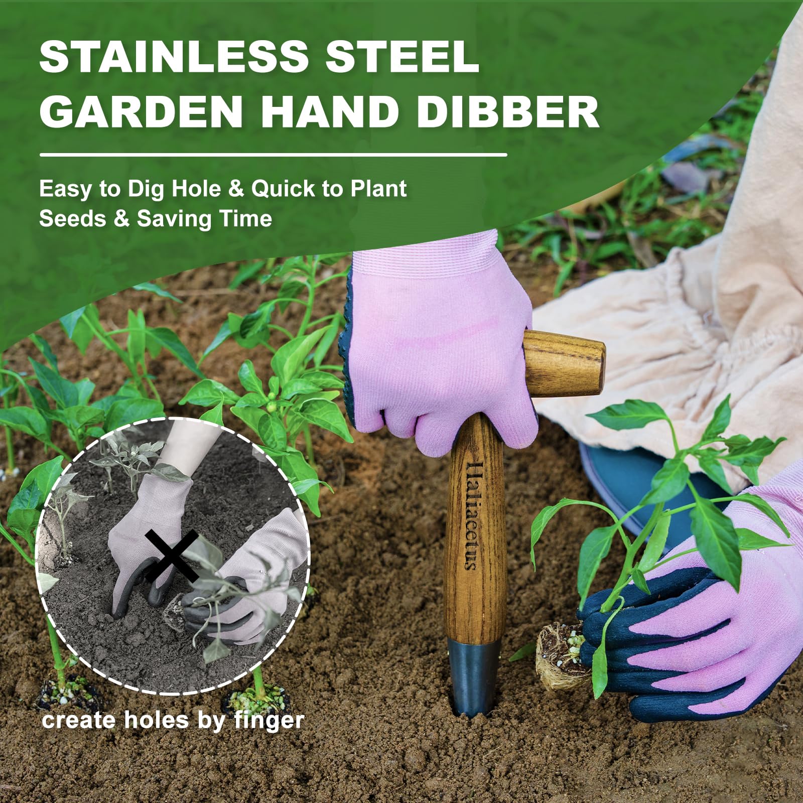 Durable steel tip and sturdy wood handle stand up to regular use.