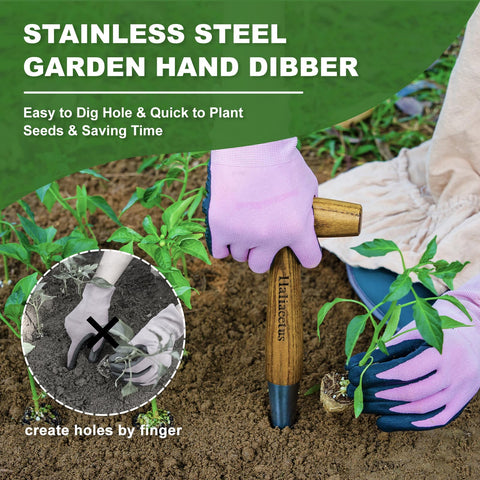 Durable steel tip and sturdy wood handle stand up to regular use.