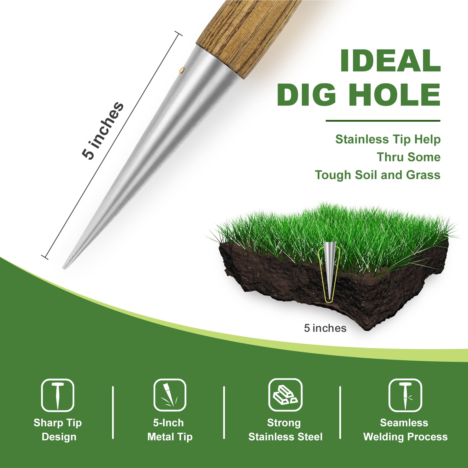 Efficient digging action saves time when planting seeds or transplanting seedlings.