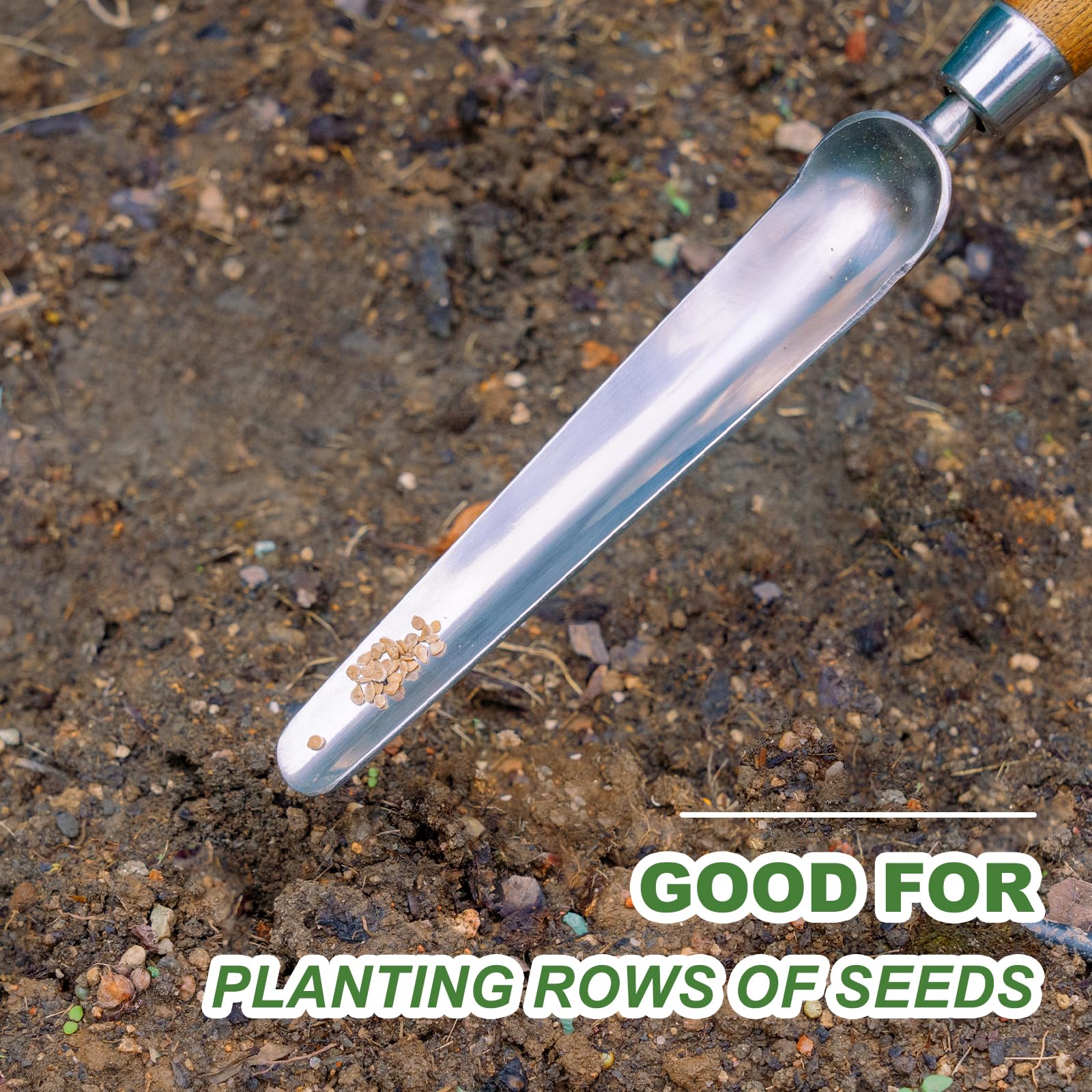 Haliaeetus Seeding Widger long handle aids reach in tight spaces for weeding.