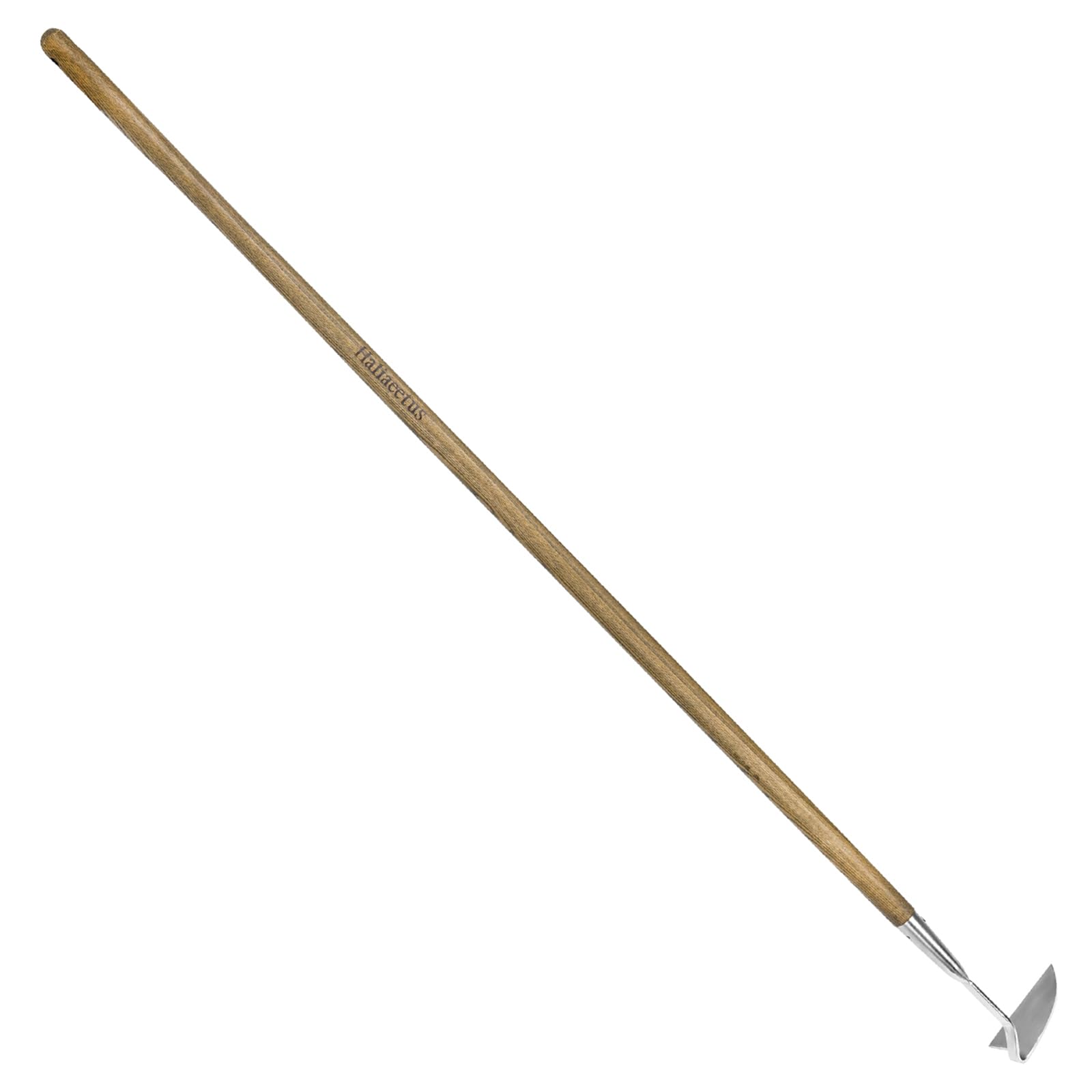 Haliaeetus Sickle Hoe with 58-inch handle, ideal for standing weed removal.