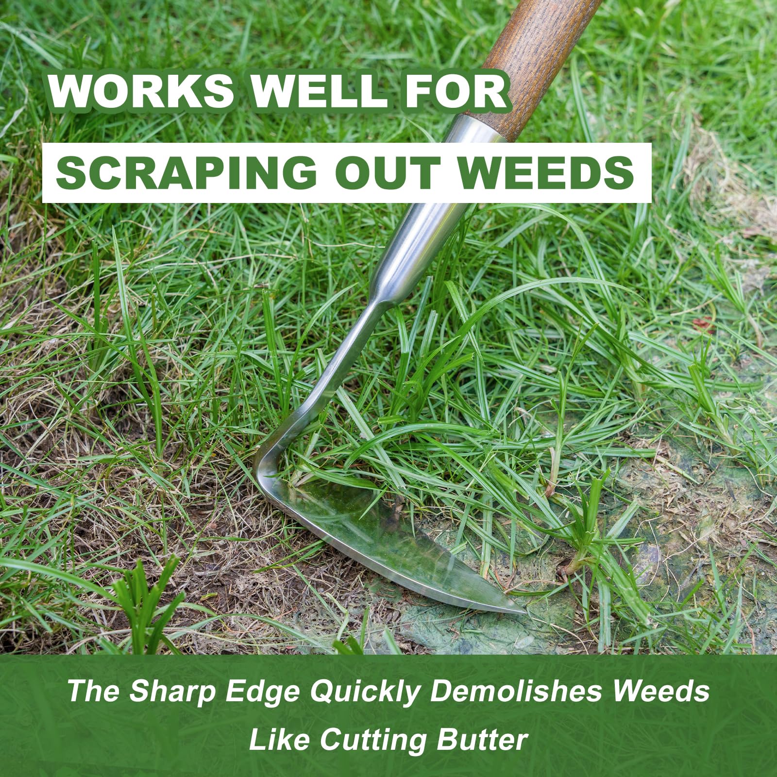Haliaeetus Sickle Hoe compact design fits tight spaces with minimal disturbance.