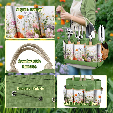Halilus floral tote organizer for tidy storage and effortless transport around the garden.