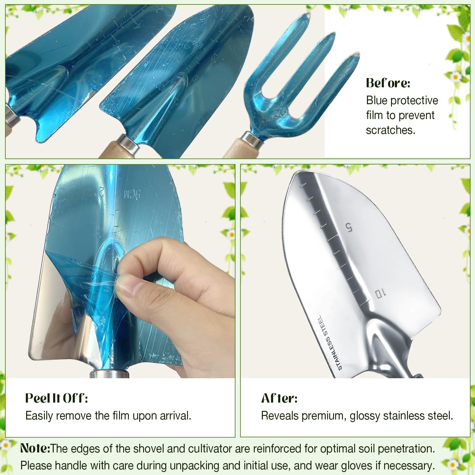 Halilus hand rake image emphasizing efficient weed removal.