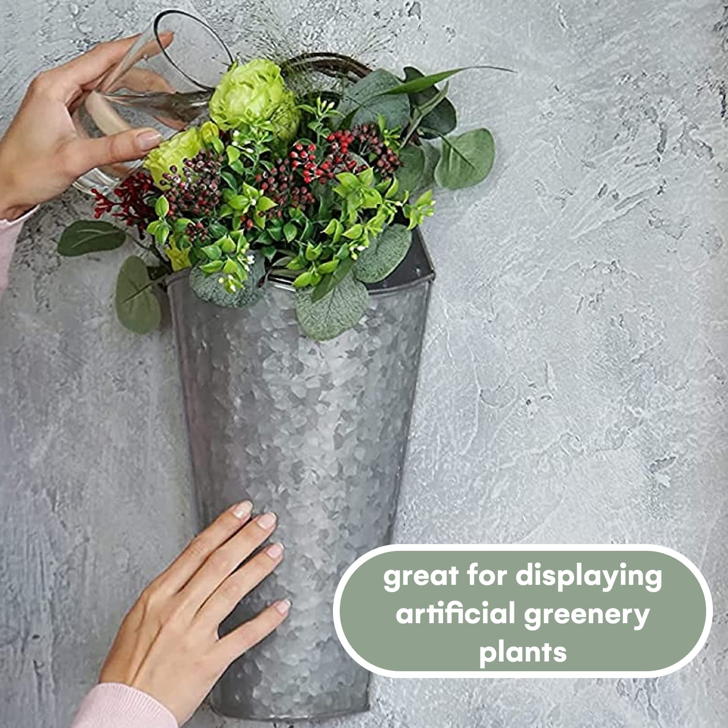 Hallops galvanized planters close-up durable finish for outdoor use.