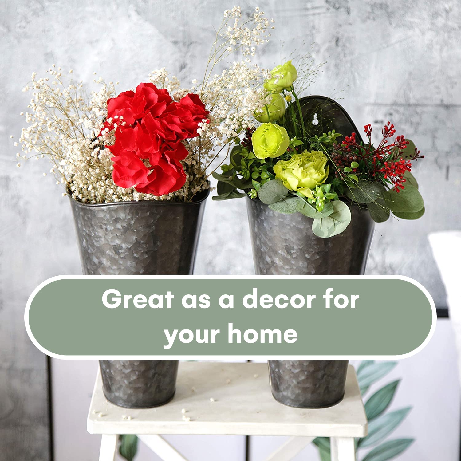 Hallops paired wall planters on porch entry add charm.