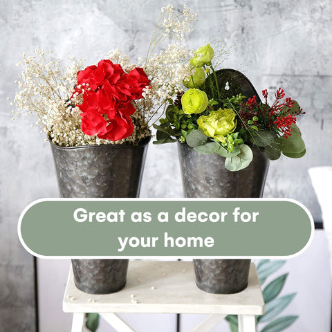 Hallops paired wall planters on porch entry add charm.