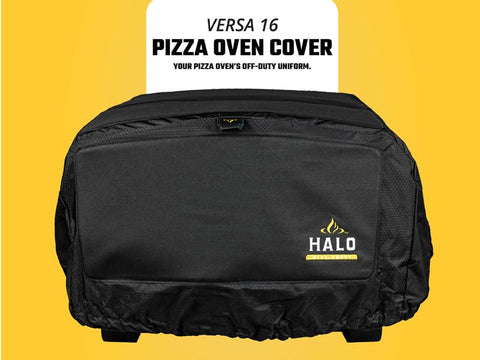 HALO Versa 16 cover gas-pocket design for practical outdoor grilling.
