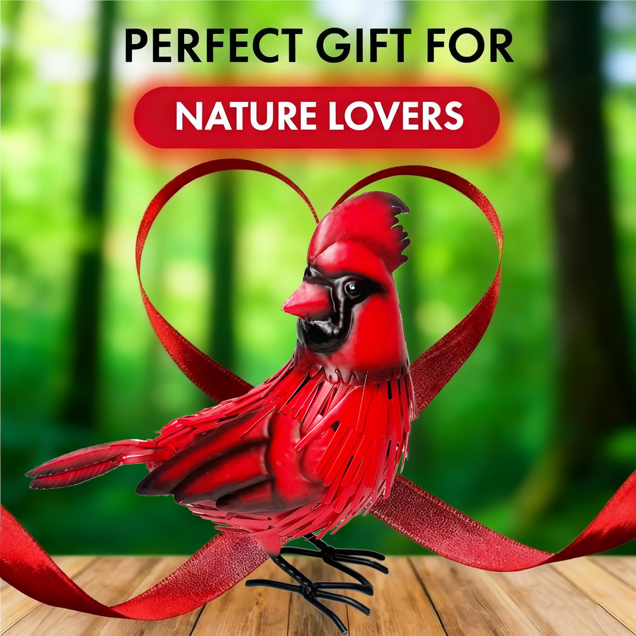 Halobirdsir detailed cardinal garden statue with lifelike feet