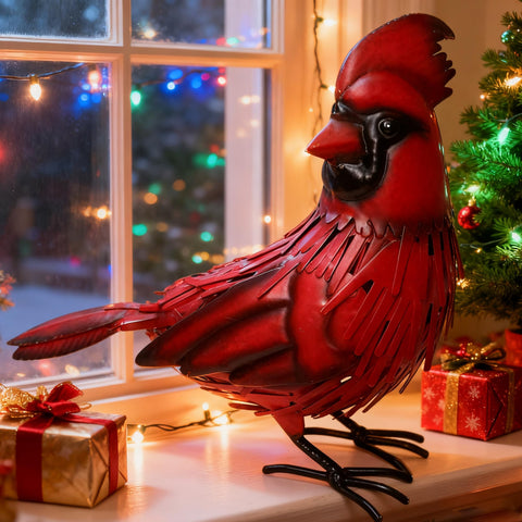 Halobirdsir ready-to-use cardinal figurine—no assembly needed