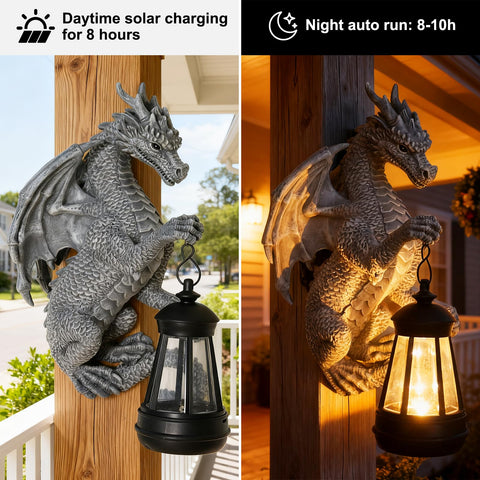 Halovin weatherproof resin dragon decor withstands rain and temperature shifts.