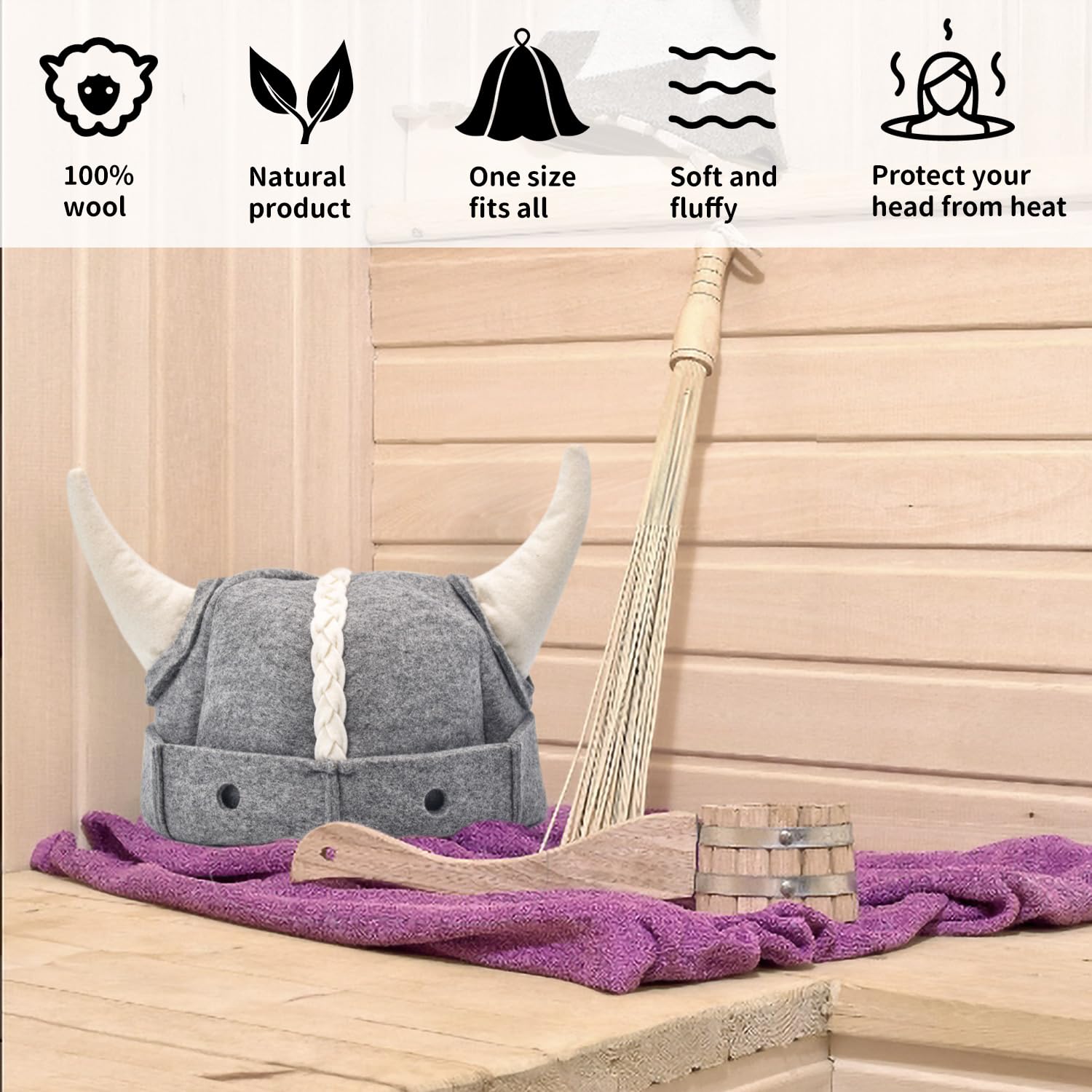 Halsa Sauna Hat gift ready packaging highlights an ideal present for sauna lovers.