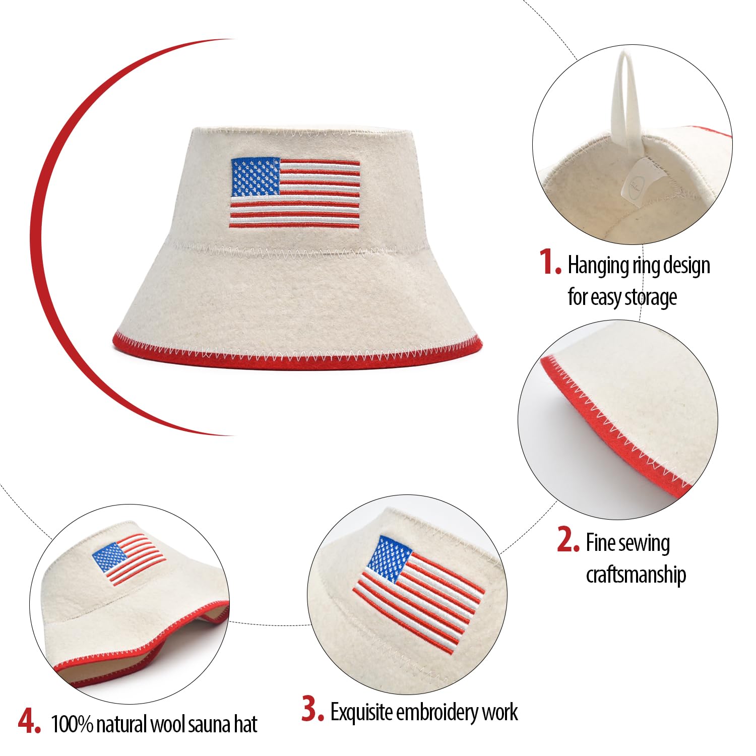 Halsa sauna hat protects hair from heat and drying effects