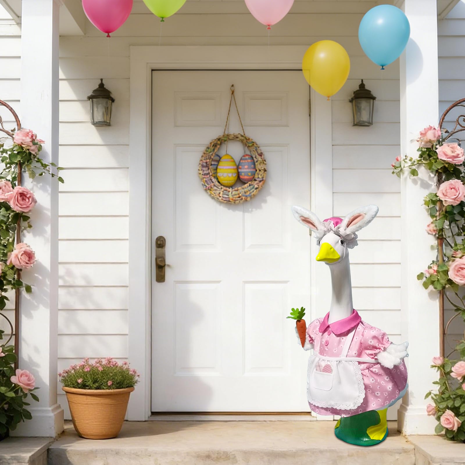 HALSHI bunny ear hat with elastic band secures the look for durable seasonal display