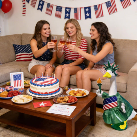 HALSHI fourth-of-july-goose-ensemble creates a charming yard focal point.