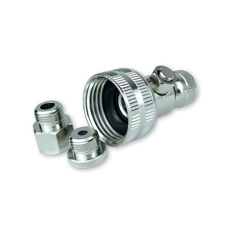 Adapter with garden hose connection for Haltec N-1091 valve stem