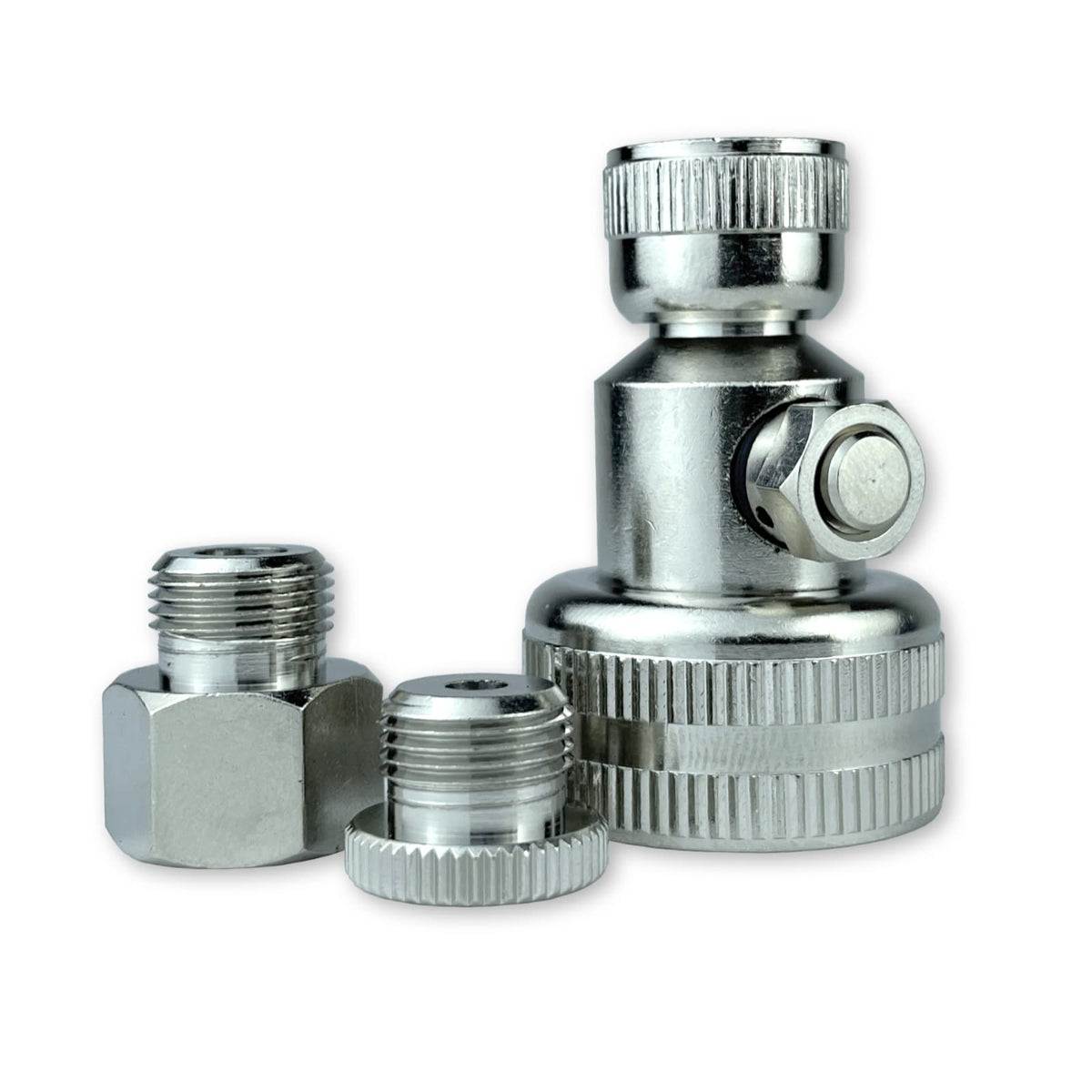 Haltec N-1091 water adapter connected to garden hose for ballast filling