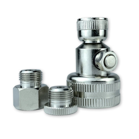Haltec N-1091 water adapter connected to garden hose for ballast filling