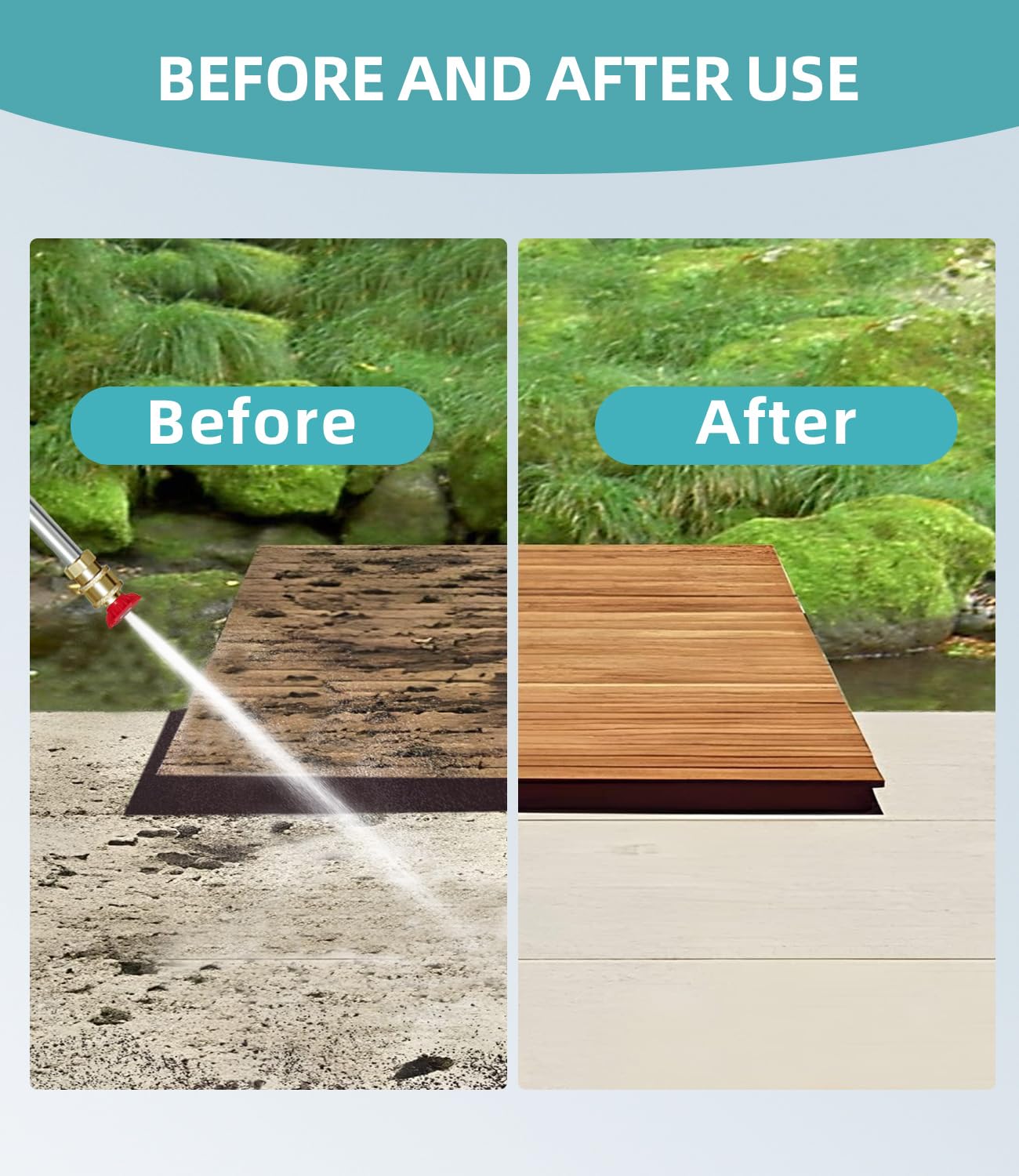 Hamirah car-washing-garden-cleaning shows all-in-one cleaning versatility.