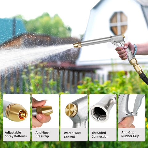 Hamirah nozzle features a 4-pattern dial for versatile watering options