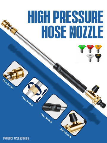 Powerful high-pressure jet works with compatible washers for tough dirt.