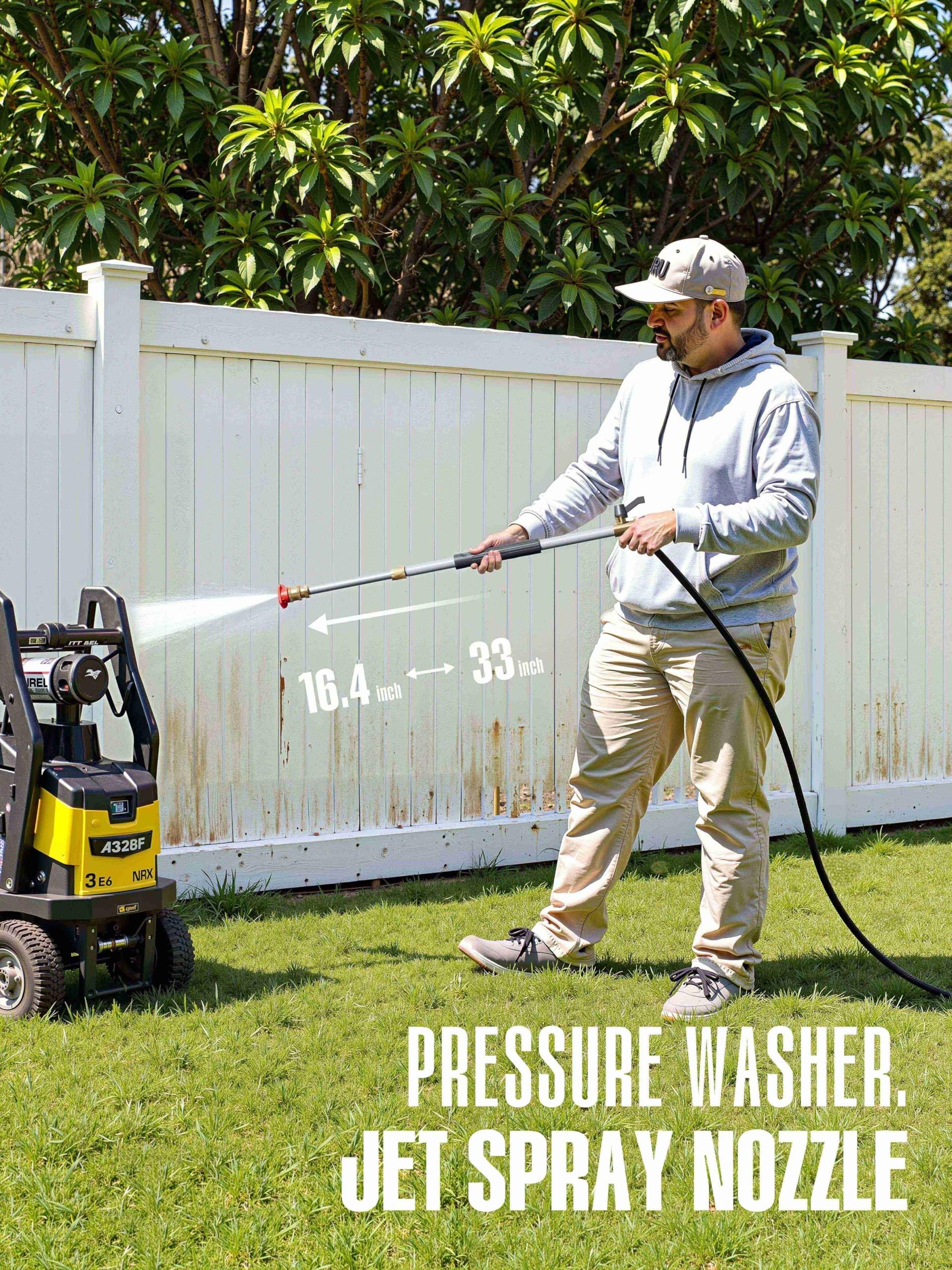 Hamirah jet nozzle wand brass interface resists leaks and rust during cleaning.