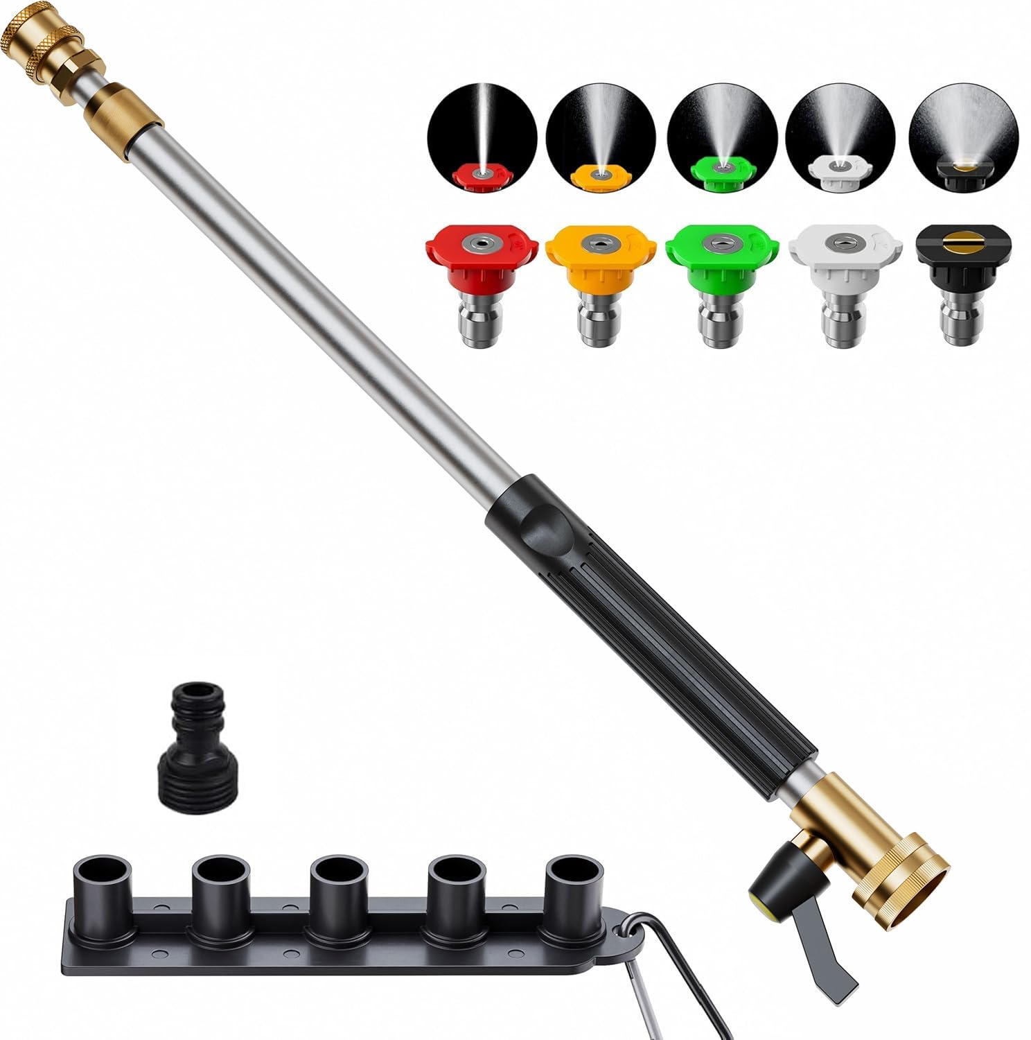 Hamirah upgraded jet nozzle wand extends reach for high walls and windows.