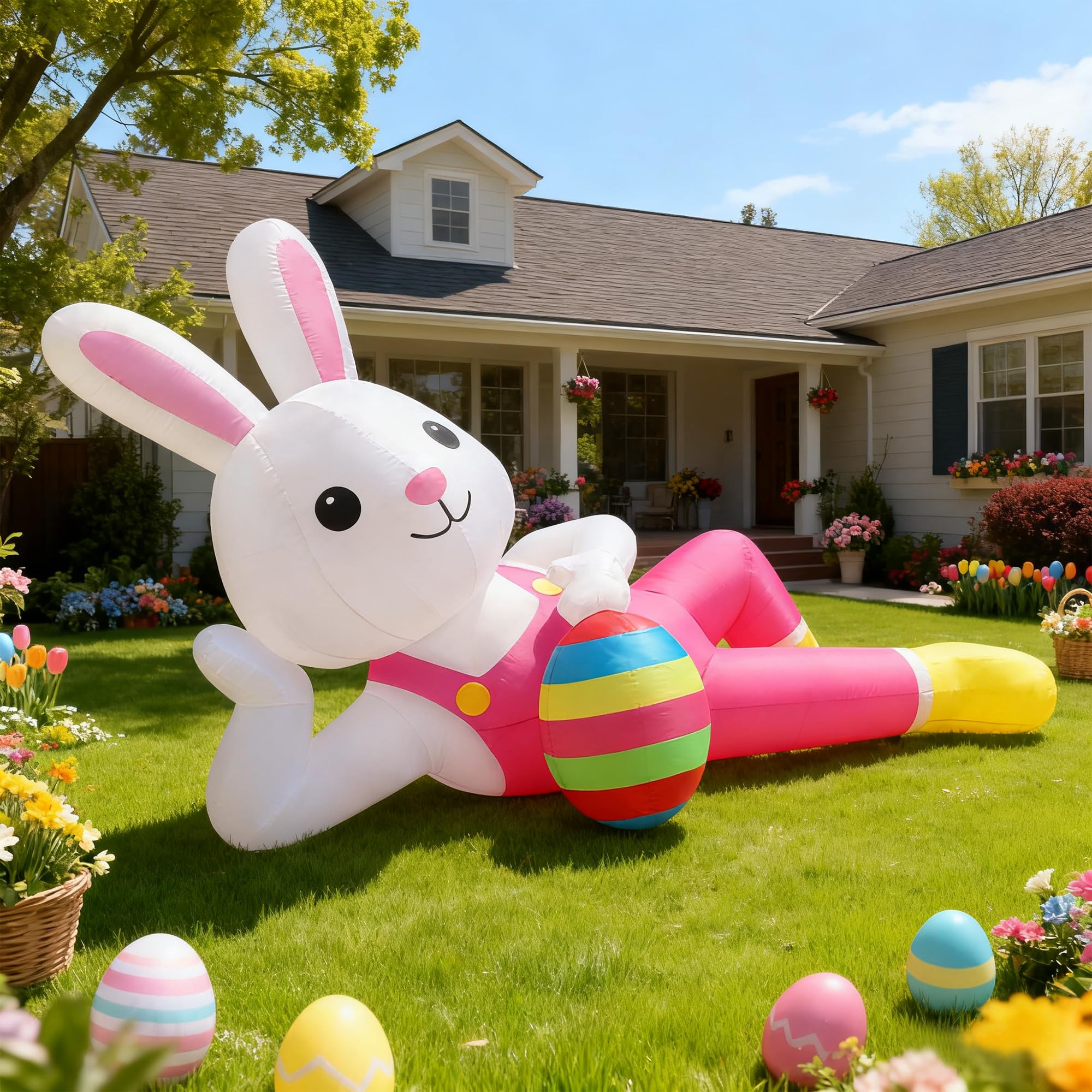 Hamito Easter bunny yard decor perfect for gardens, lawns, and patio entrances.