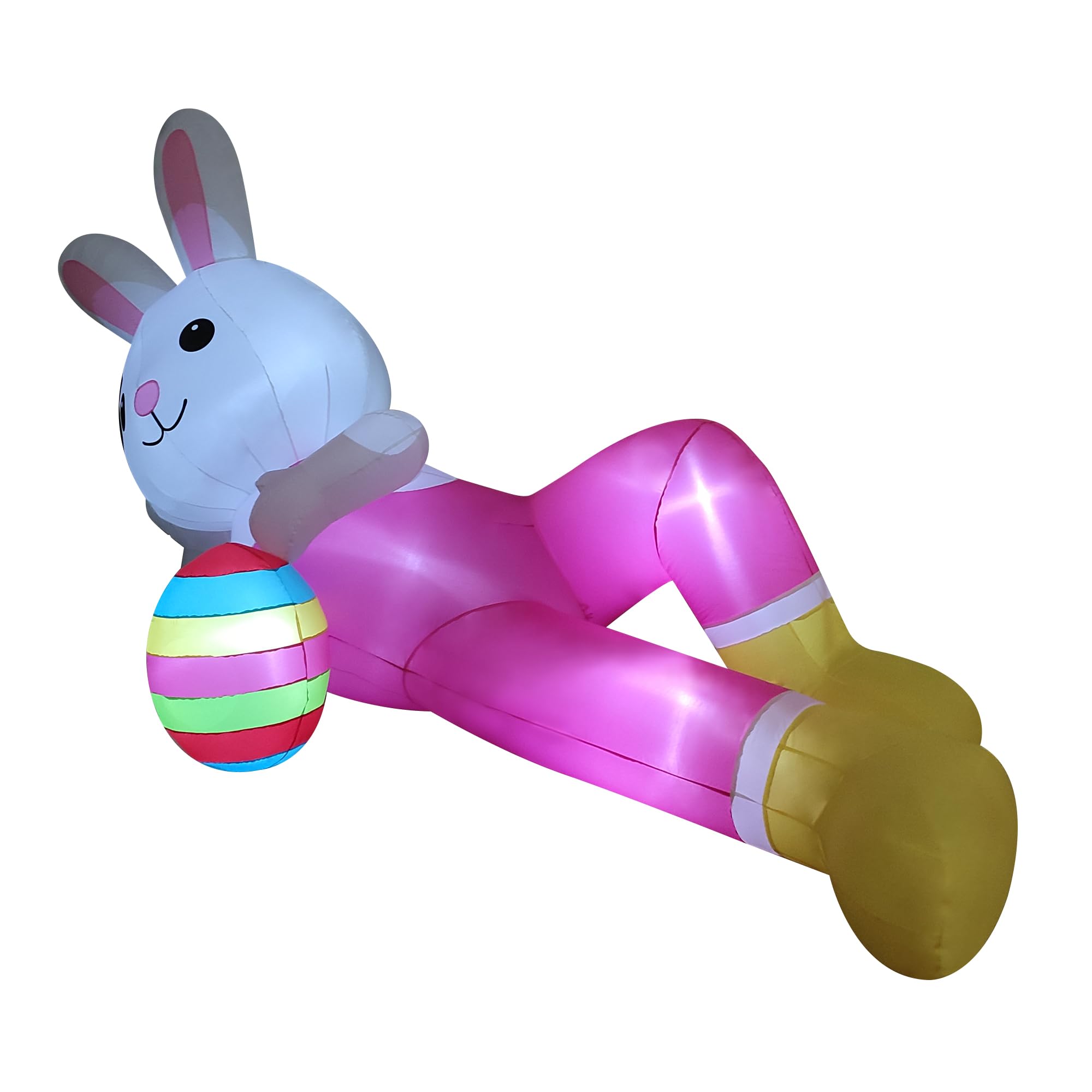 Hamito Easter eggs design inflatable bunny enhances outdoor holiday celebrations.