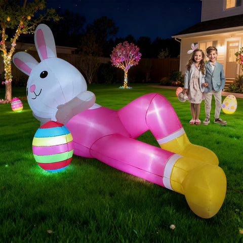 Hamito garden-lawn bunny inflatable creating a focal point for outdoor celebrations.