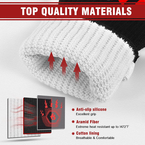 HAMITOR BBQ glove close-up reveals breathable inner knit for comfort.