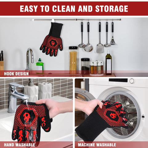 HAMITOR BBQ glove with hidden lanyard supports tidy storage.