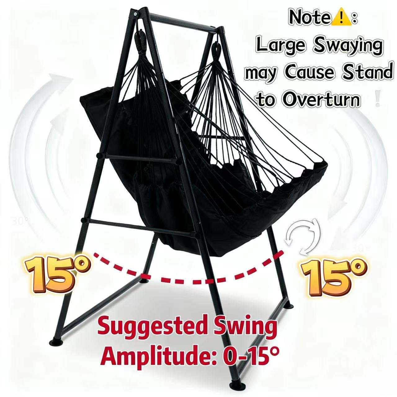 Hammock Chair Stand durable iron frame resists weather and daily wear.