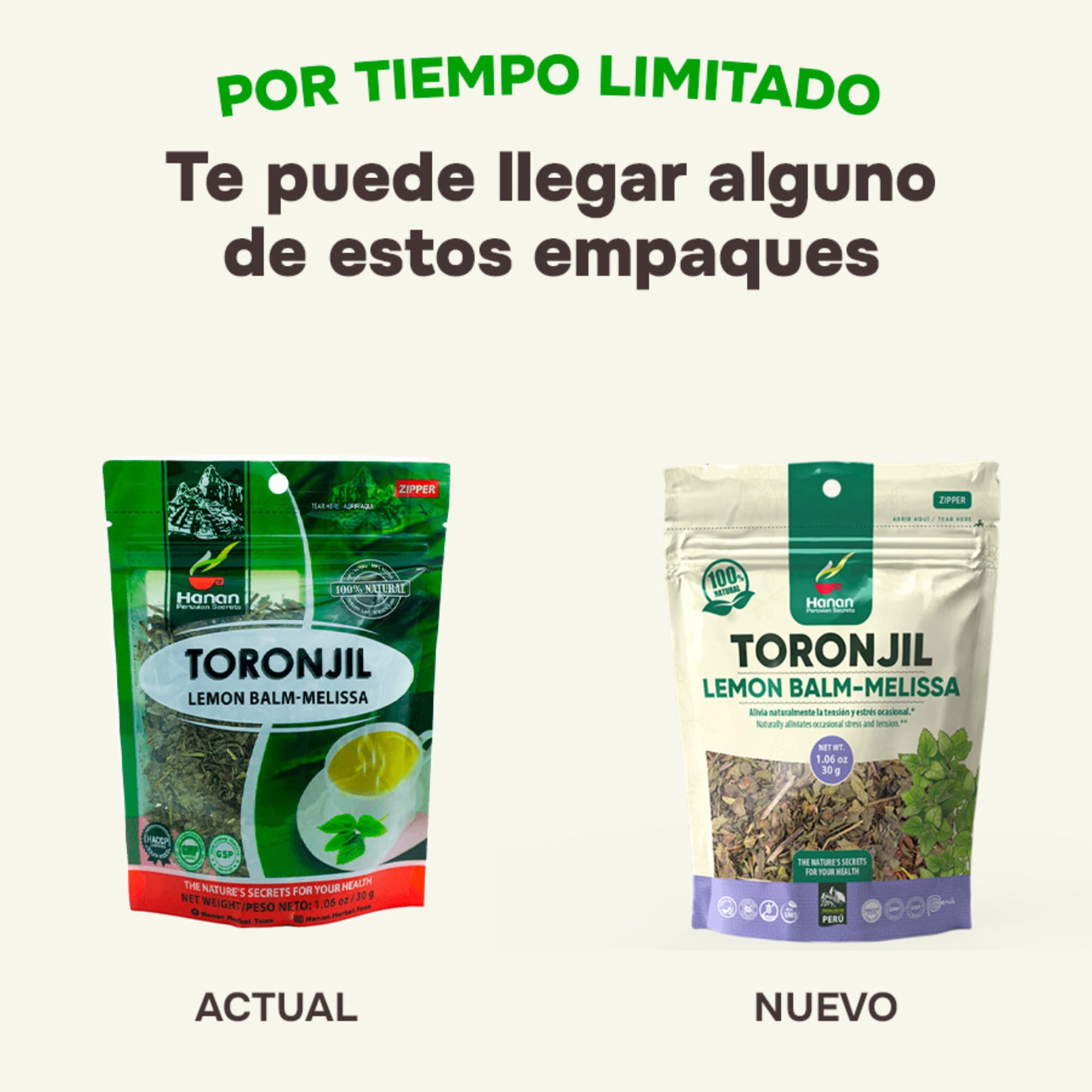 Hanan Lemon Balm Tea dried leaves Peru for natural refreshment.