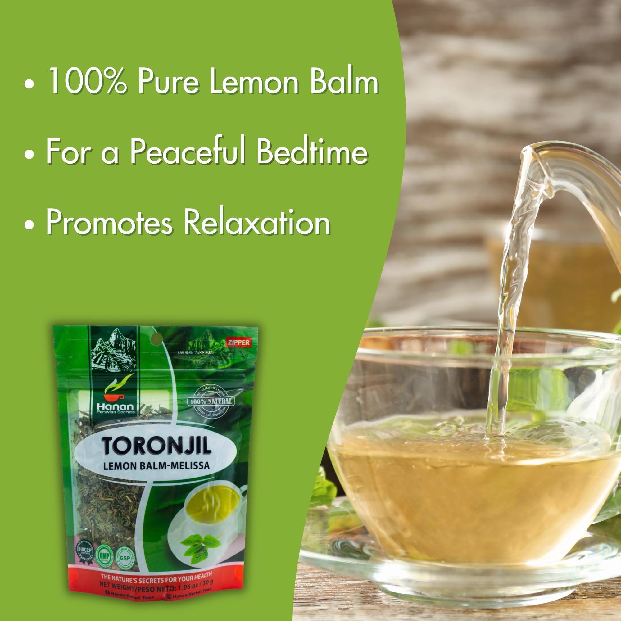 Hanan Lemon Balm Tea infuser mug ready for a soothing sip.