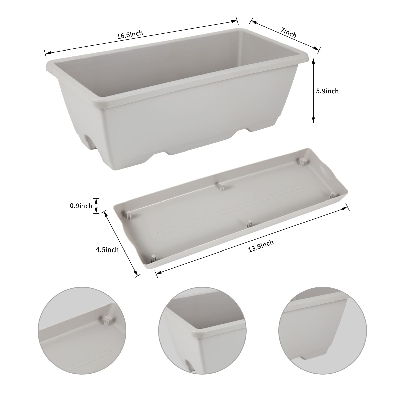 Hananojia drainage holes with attached saucer for drip-free watering
