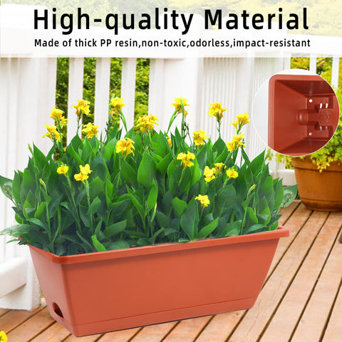 Hananojia eight-pack window planters arranged for balcony garden