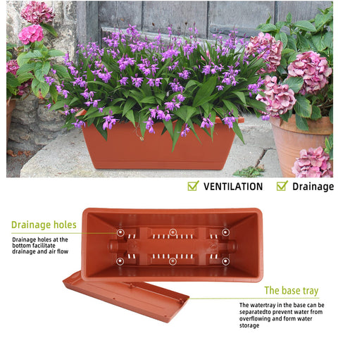Hananojia red patio window planter setup ideal for herbs and greens