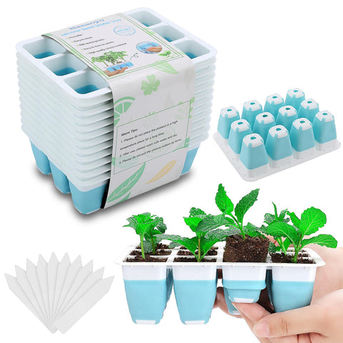 Hanaoyo 12-piece seed starter tray with flexible pop-out cells for easy transplanting.