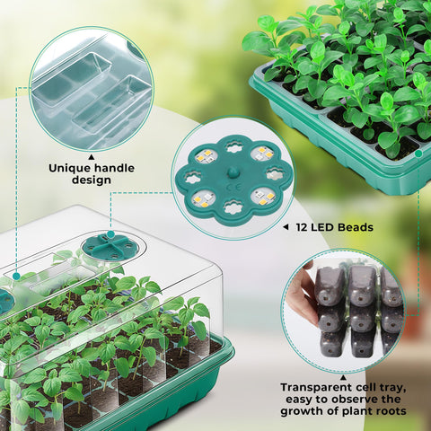 Hanaoyo humidity dome with vent helps regulate moisture for healthy seedlings.