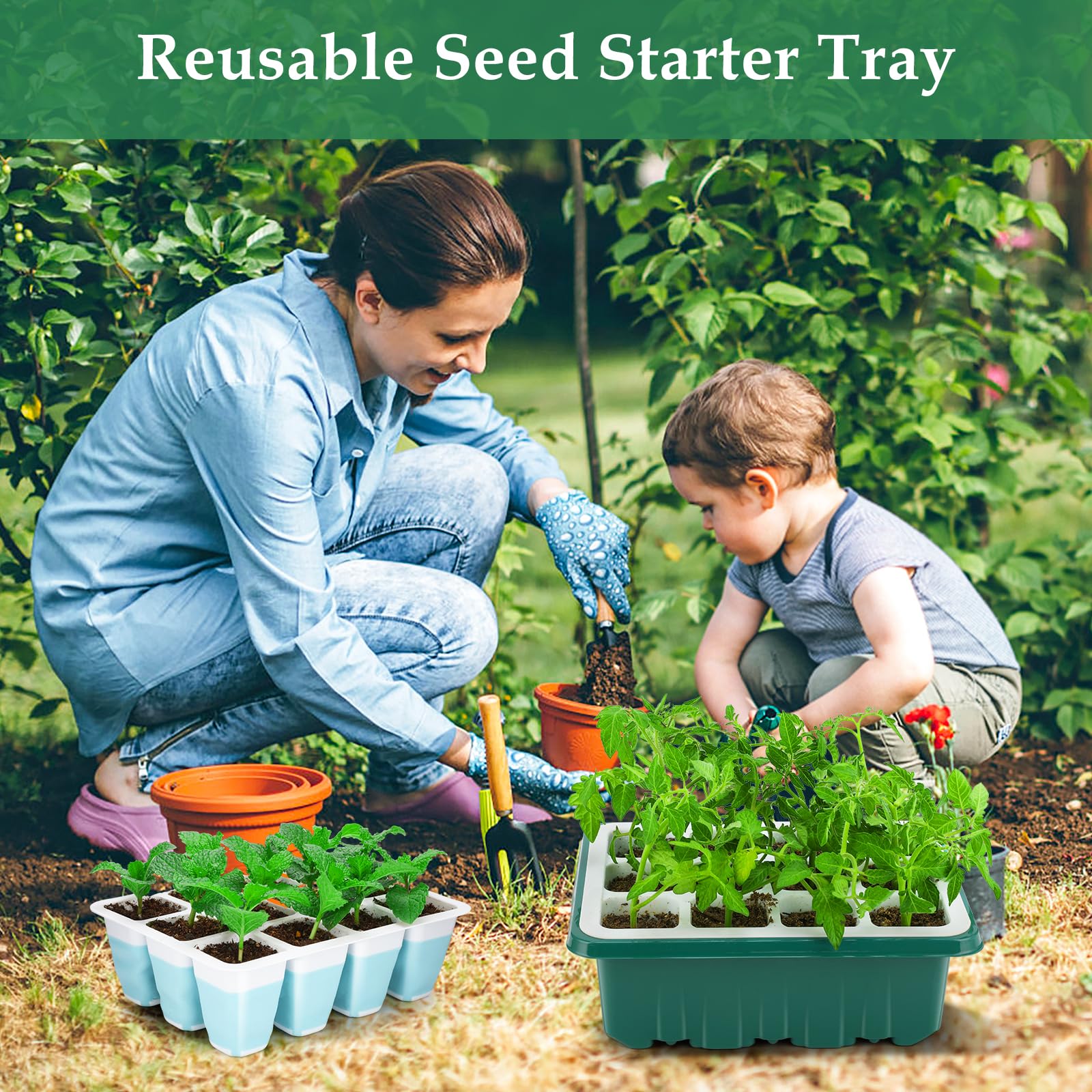 hanaoyo reusable silicone seed starter tray designed for long-term use