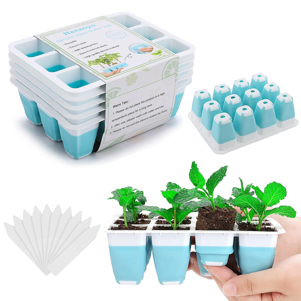 hanaoyo seed starter tray with 60 cells for organized germination