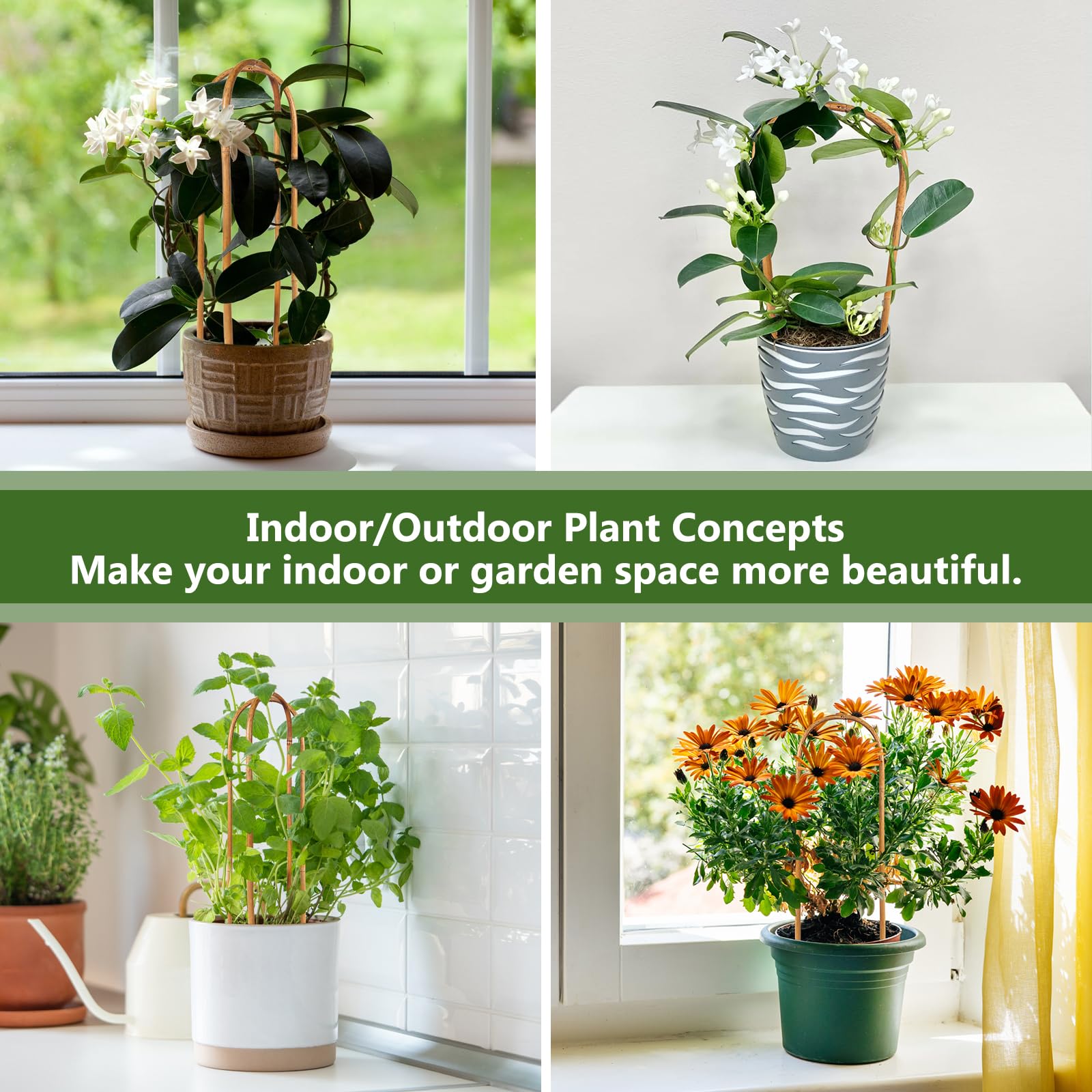 Hanaruer bamboo trellis U-shape frame demonstrates versatile plant training options