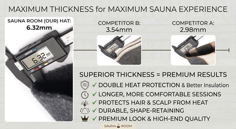 Adjustable Natural Wool Sauna Hat is hand-washable and durable.