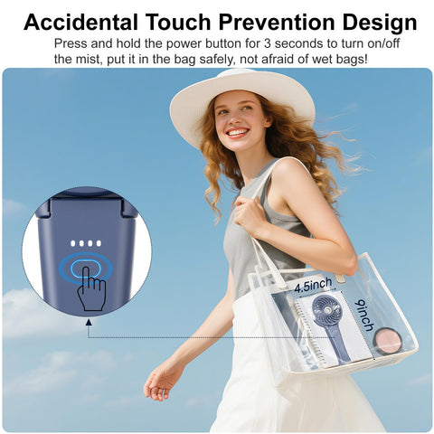 HandFan Disney Royal Blue USB-C port image emphasizing quick recharge.